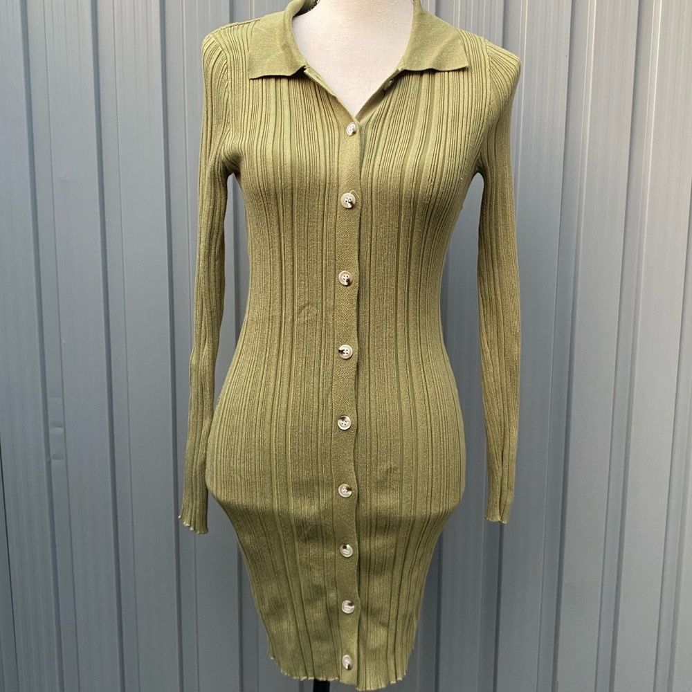 Princess Polly Monet Mini Knit Dress in Pistachio